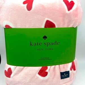 Kate Spade Plush Blanket with Hearts